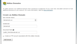 addon domain